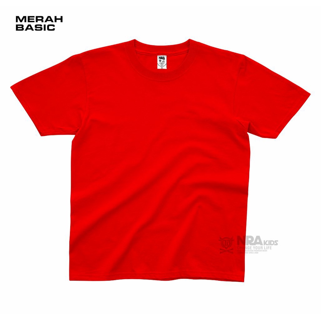 NRA kids [ Merah] kaos polos anak pria wanita cotton combed 30s