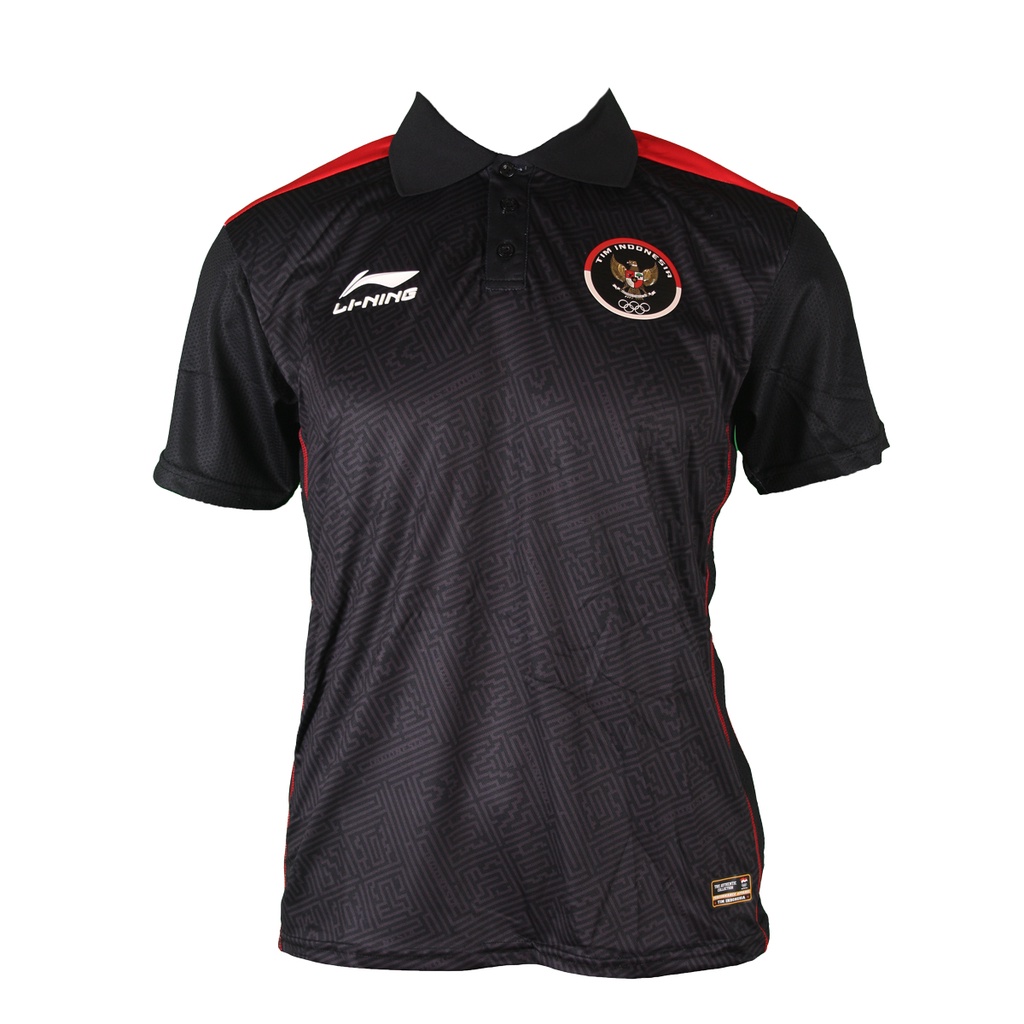 Li-Ning Badminton Polo T-Shirt APLSB81-1 Black Sea Games Edition