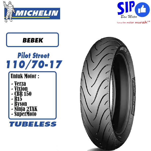 Ban motor bebek Michelin Pilot Street 100 70 17 Tubeless