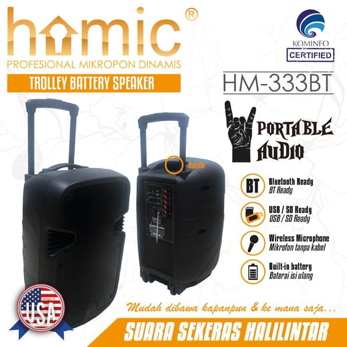 PROMO.. Wireless Speaker Homic Meeting Portable Audio   PA Speker Pengajian