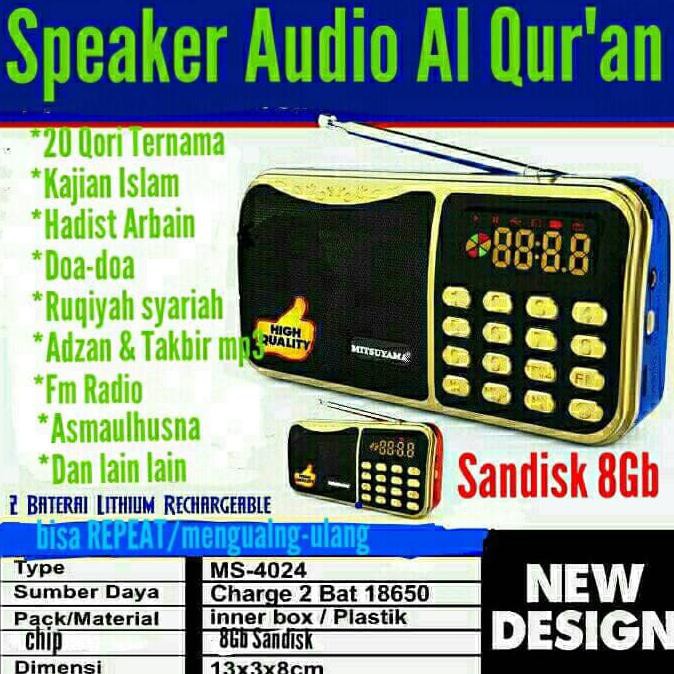 Speaker Al Qur'an hafalan 4024 tilawah Quran 30 juz anak digital - Biru