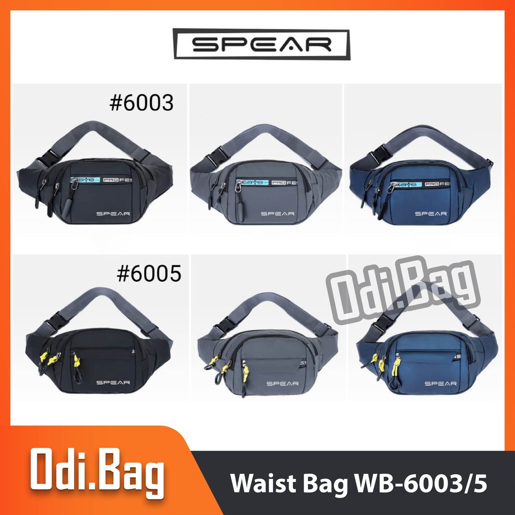 Tas Pinggang Pria Waistbag Polyster Anti Air Tas Waist Bag WB Import Original WB-6003-2/ WB-6005-2