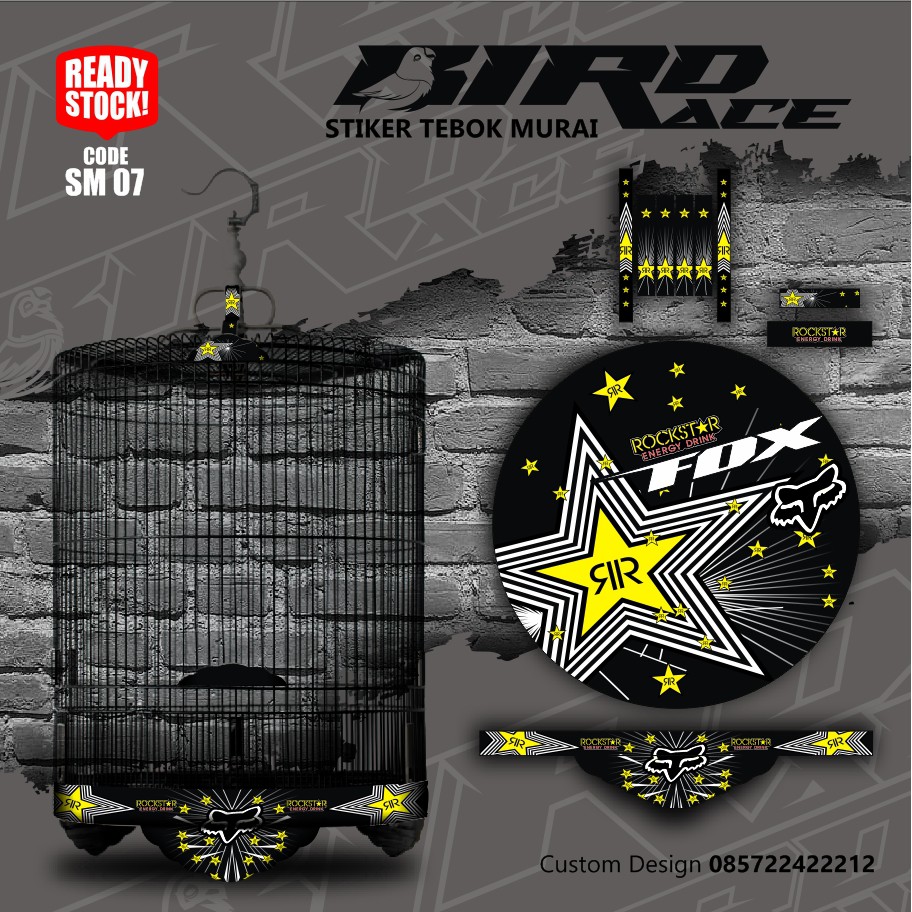 Stiker Decal Tebok Murai Stiker Sangkar Murai Rock