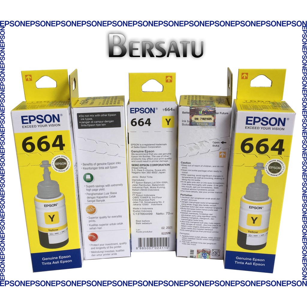 Tinta/Ink Epson 664 ∭ 6641/6642/6643/6644 Black/Cyan/Magenta/Yellow New Original ♖ L0 SF Q1