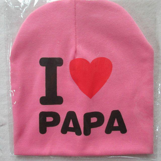 TP17- Kupluk I LOVE Papa Mama Topi Anak-Pink Papa