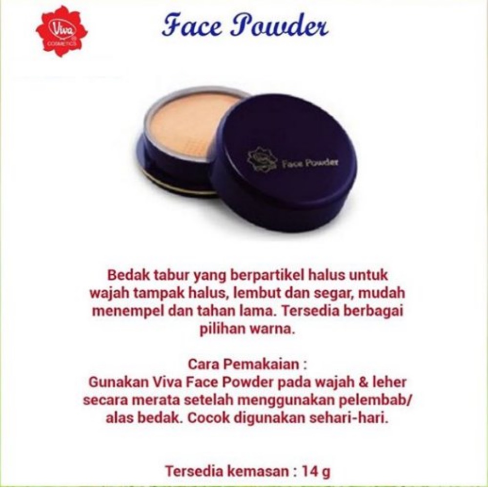 Viva Face Powder Biru - 14gr | Bedak Tabur Viva