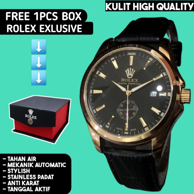 Jam Tangan Rolex Pria Otomatis Automatic Analog Anti Air Water Resist Strap Kuli Berkualitas Anti Ka