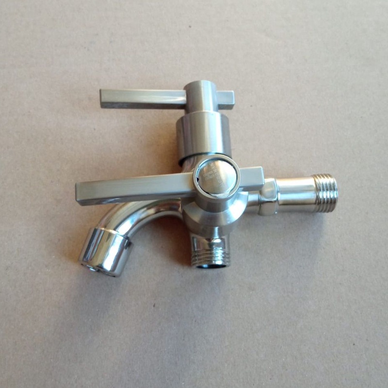 Kran Cabang Shower Stainless sus 304 Hermanh Kran Cabang Drat 1/2 Inch