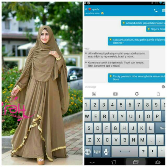 Gamis Bilqis Coklat Milo