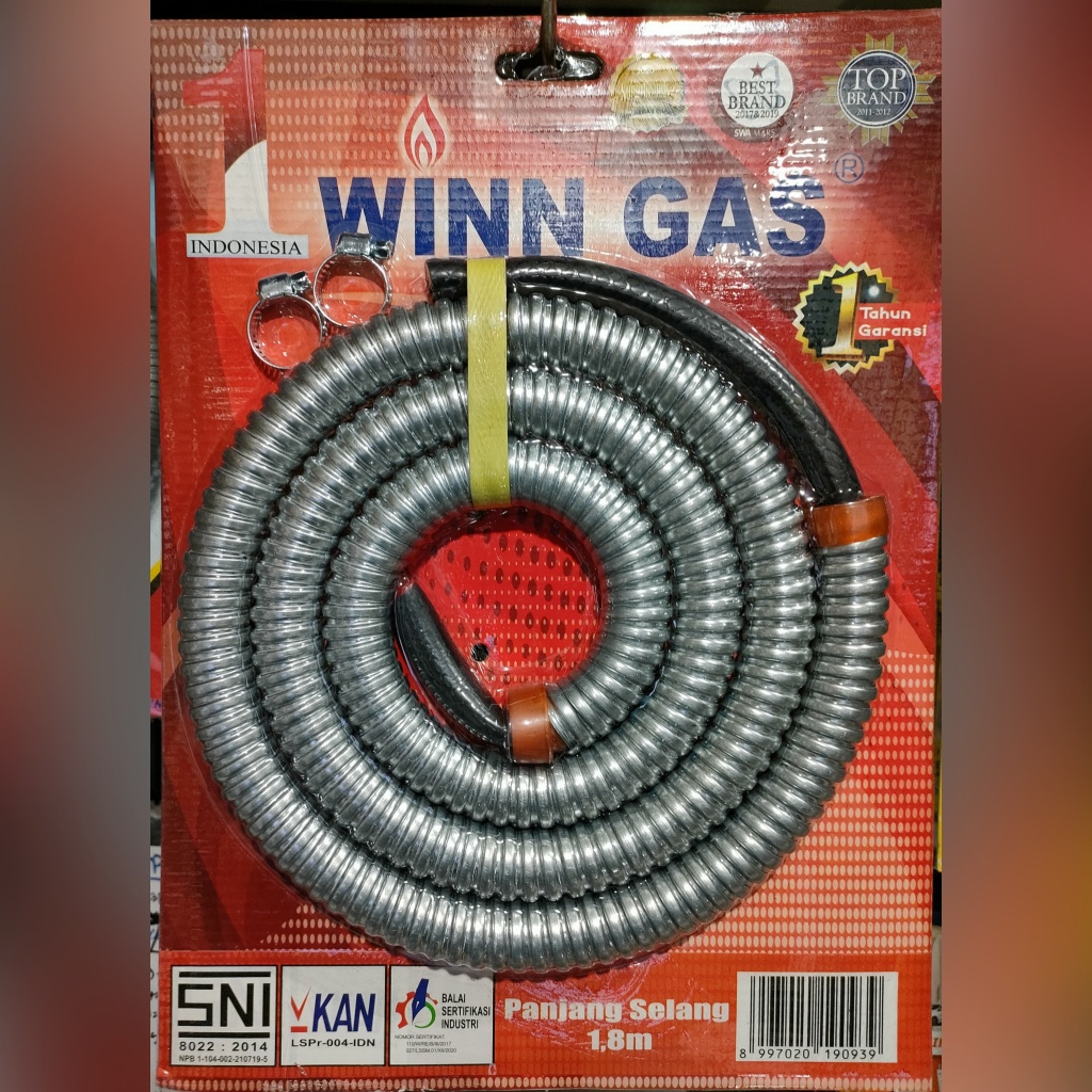 Selang Gas 1.8 Meter Winn Gass Premium / 1.8m Win / Selang Gas Win / Selang Kompor Elpiji