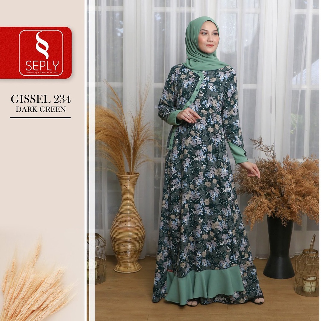 GAMIS SEPLY GISSEL 234 DARK GREEN PAKIAN MUSLIM