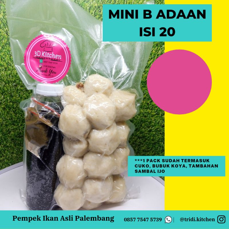 

Paket B Pempek Mini 3D Adaan Asli 100% Palembang