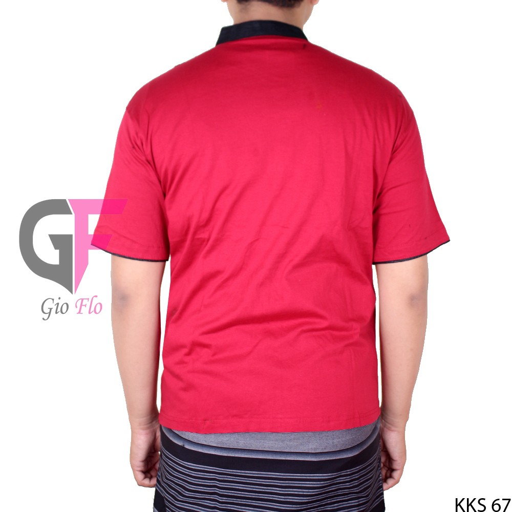 GIOFLO Koko Kombinasi Bordir Lengan Pendek Red / KKS 67