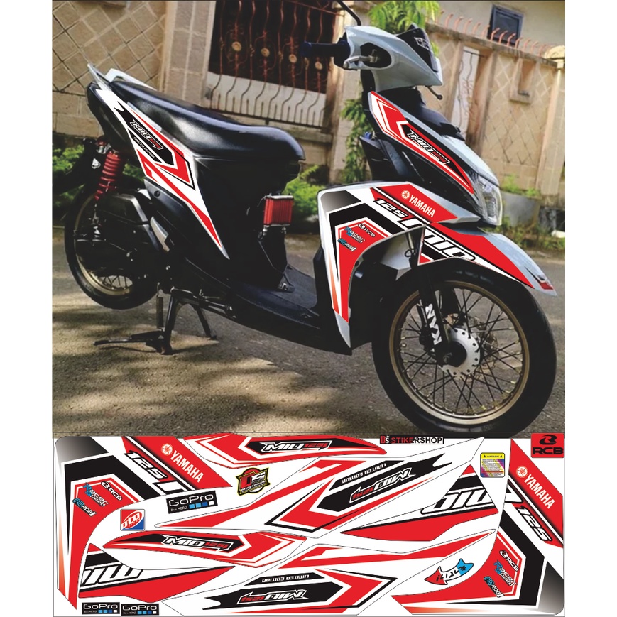 STRIPING MIO M3/MIO Z CONCEPT RACING WARNA PUTIH LIS MERAH