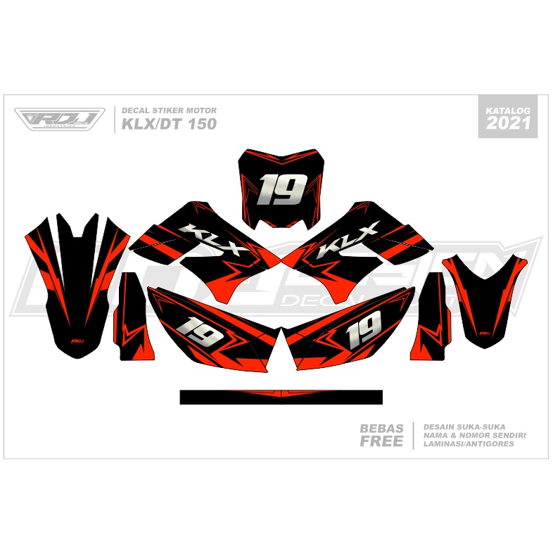 DECAL STIKER KLX 150 S (007) DEKAL STICKER DTRACKER 150 LAMA FULLBODY 2009 2010 2011 2012 2013 2014 