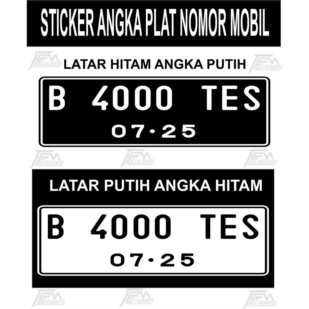 Jual Cutting Stiker Angka Plat Nomor Mobil Bonus Spion Plat Nomor Shopee Indonesia