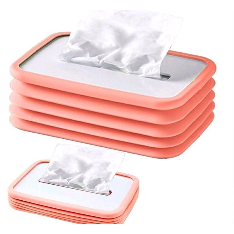 Tempat Tisu Silicone Serbaguna / Kotak Tissue Lipat / Tissue Box Flexible / Kotak Tisu Portable