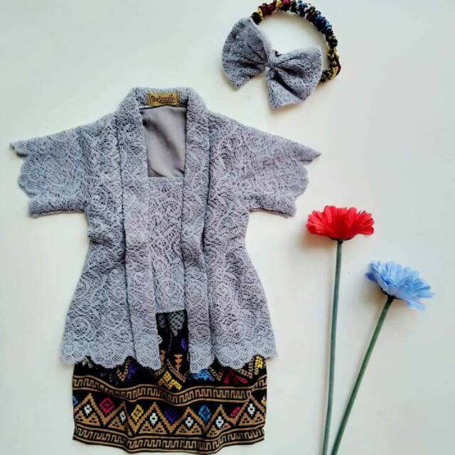 Kebaya anak modern baby bayi remaja couple ibu muslim bahan brukat lapis furing