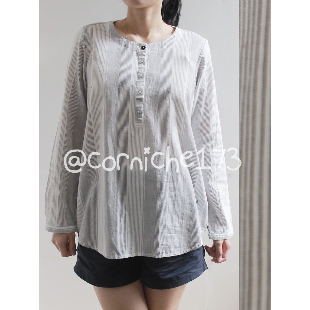  Corniche  Dominique Blouse Black TH230957 Shopee Indonesia