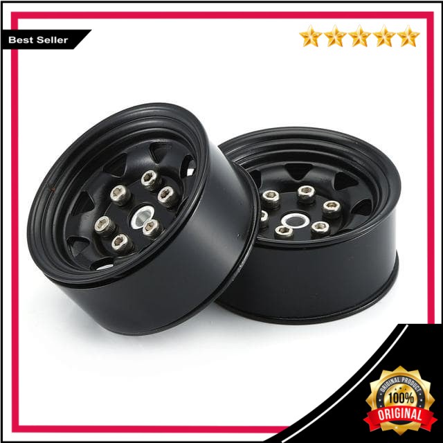 Original 4PCS Metal Velg Beadlock 1.55 Inch RC SCX10 RC4WD HITAM Part