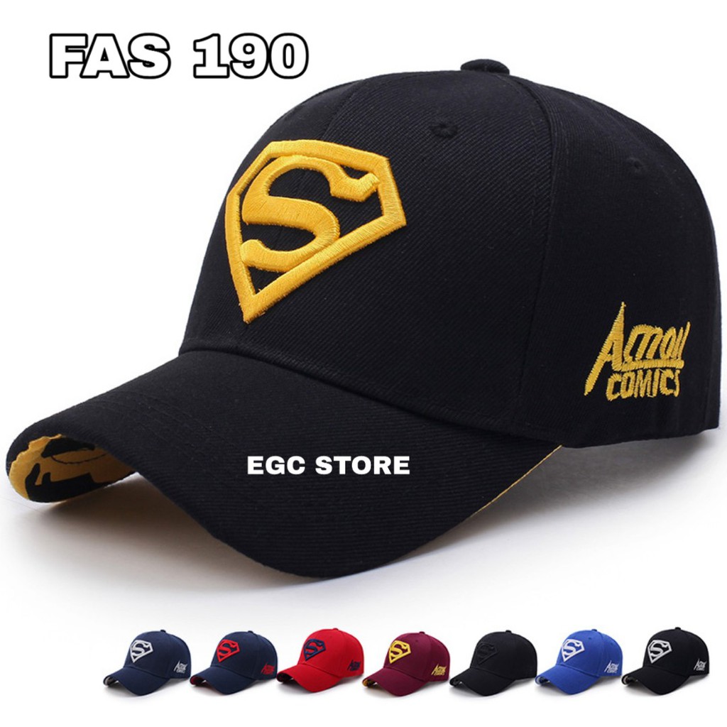 Topi Pria SUPERMAN Baseball BORDIR Fashion Outdoor snapback Topi Fashion Casual Import - FAS-190