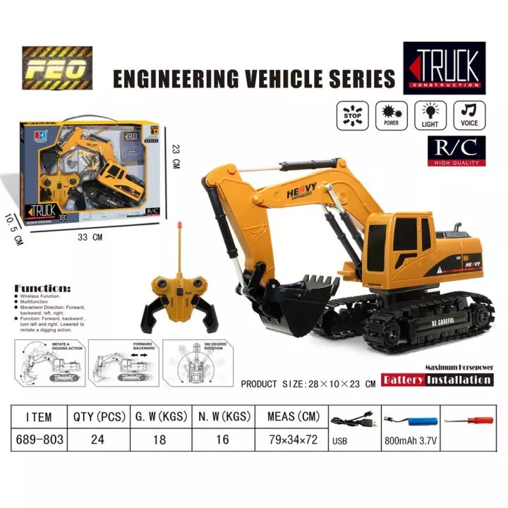 MWN Mainan RC Remote Exsavator Building Engineering Series No.689-803