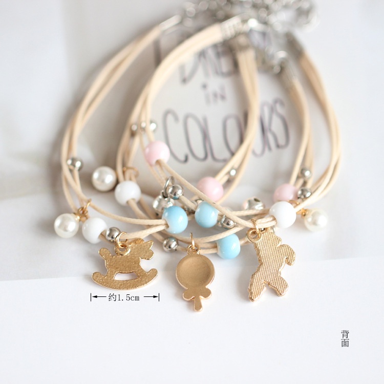 T&amp;Y Gelang Couple Wanita Karakter Gelang Persahabatan Tali Lucu Bracelet Korea Unicorn Couple Sahabat Manik Tali Wanita Braided Friendship Adjustable Aksesoris Motif Persahabat