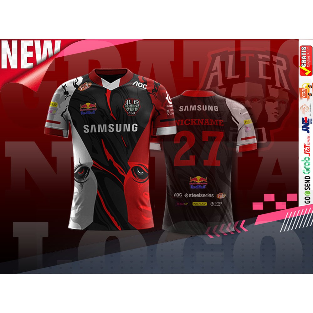 BISA COD Kaos Jersey Gaming Baju Team Alterego New Esports Game Free Fire Mobile Ff