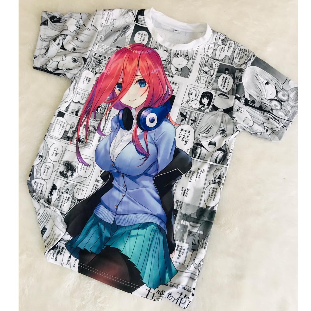 Tshirt Nakano Miku Fullprint  Quintessential Quintuplets Premium Dryfit