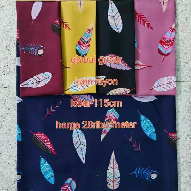 KAIN RAYON MOTIF BULU WARNA