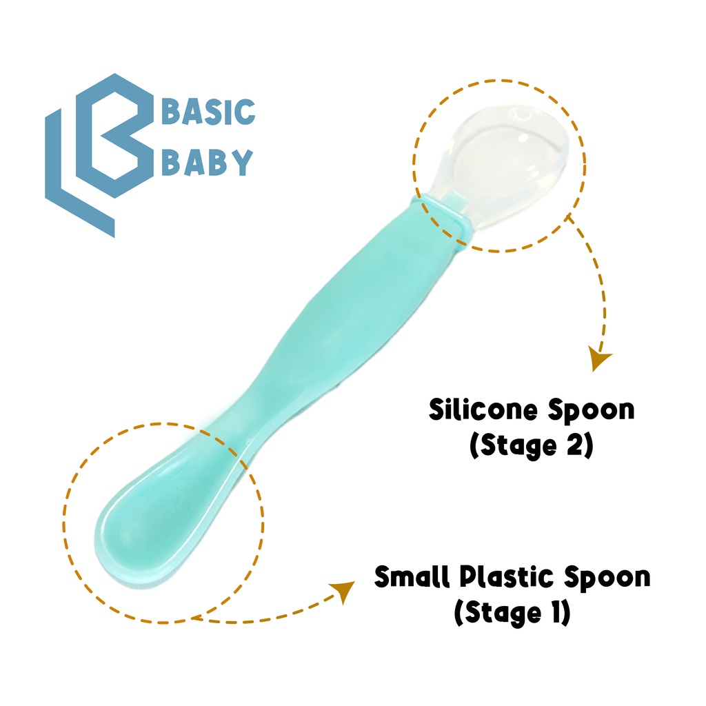 Basic Baby 2in1 Multi Feeding Spoon - Sendok Makan Bayi