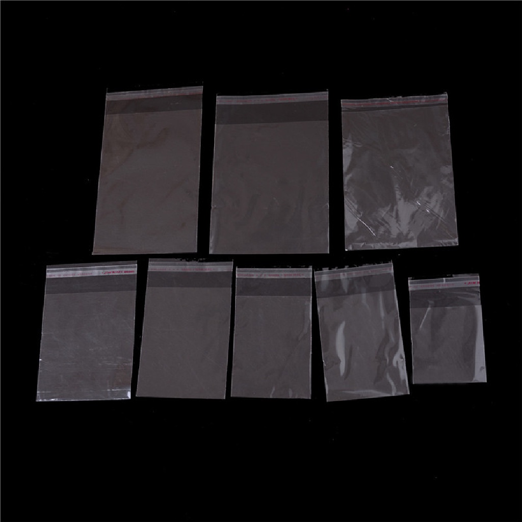 Adawnshbhyu 100Pcs /Bag OPP Seal Bening Perekat Plastik Perhiasan Rumah Packing Bags