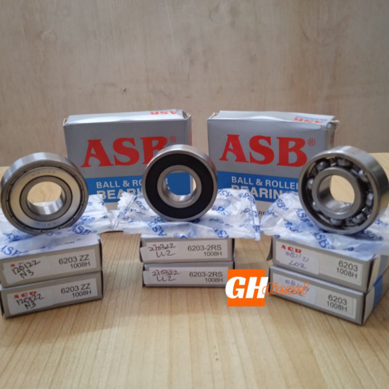 bearing klaker laker 6203 merek ASB / laker as mesin gilingan kopi, beras ffc 15