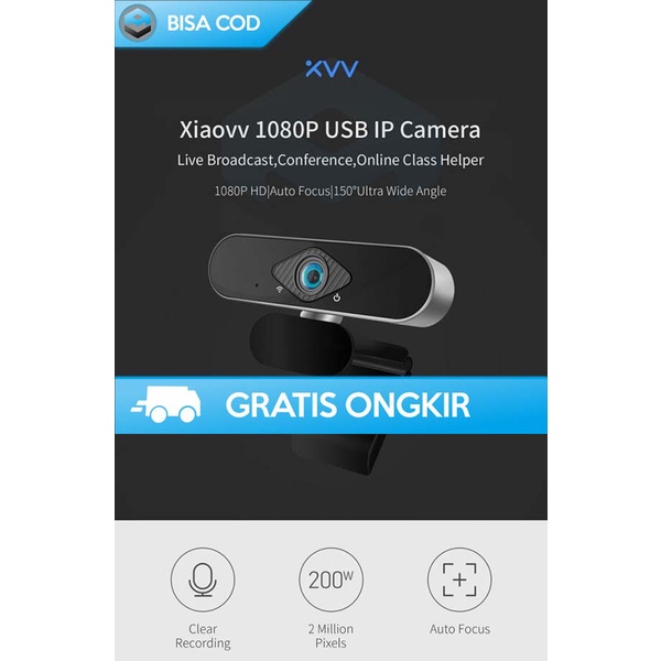 WEBCAM PC IP CAMERA 1080P XIAOVV 30 FPS MICROPHONE CLEAR USB 2.0 V380