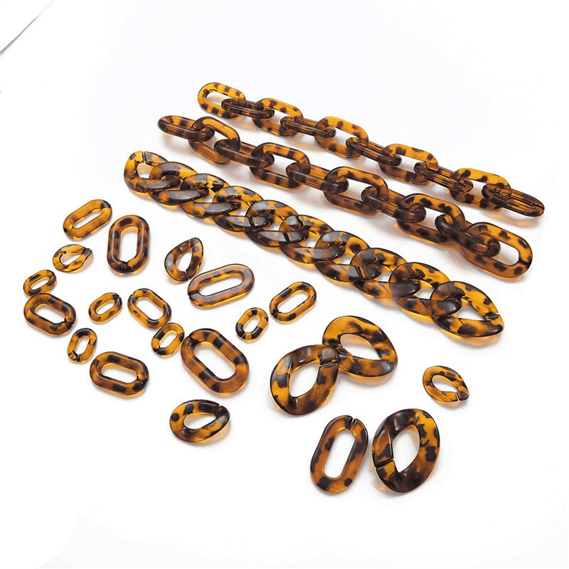 10 pcs/pack Fashion Acrylic Leopard DIY Beads untuk Membuat Perhiasan Konektor Link Rantai Pemegang Kerajinan Aksesoris