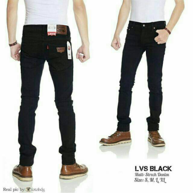 Celana Panjang Jeans Slimfit Pria Hitam | Celana Jeans Skinny Pria | Celana Jeans Pria Premium