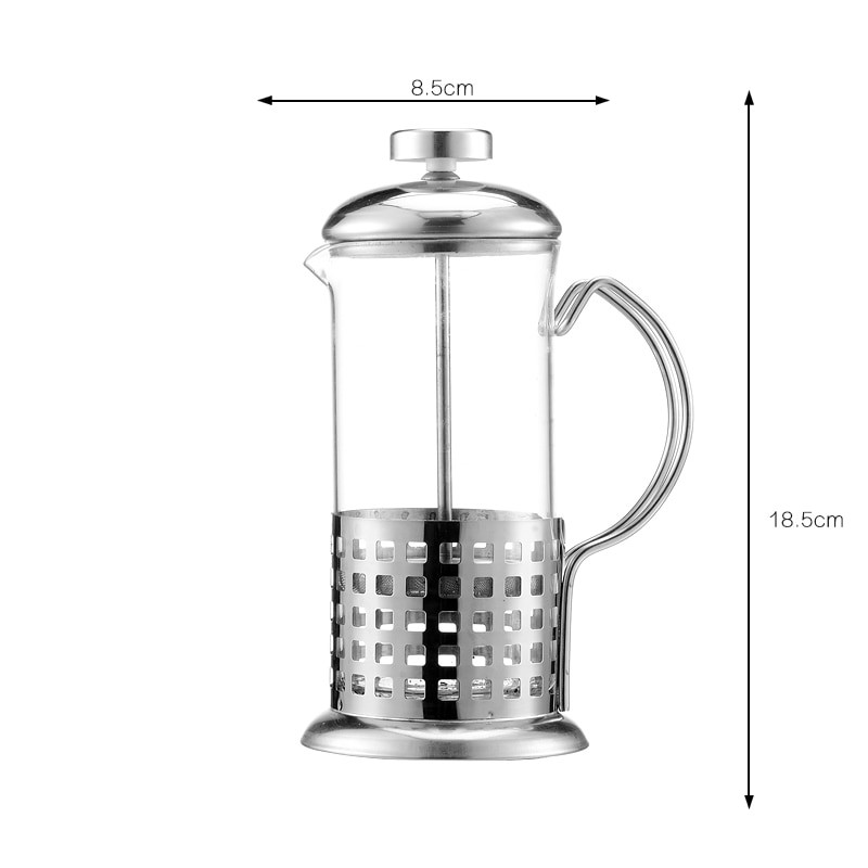 Duolvqi French Press Coffee Maker Pot Stripe Pattern - KG72I - Silver