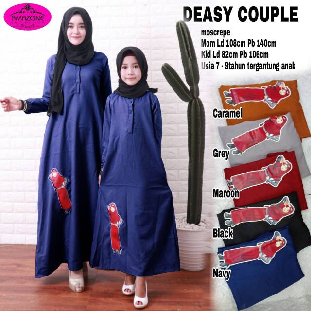 Baju murah Gamis pasangan ibu dan anak perempuan Deasy couple