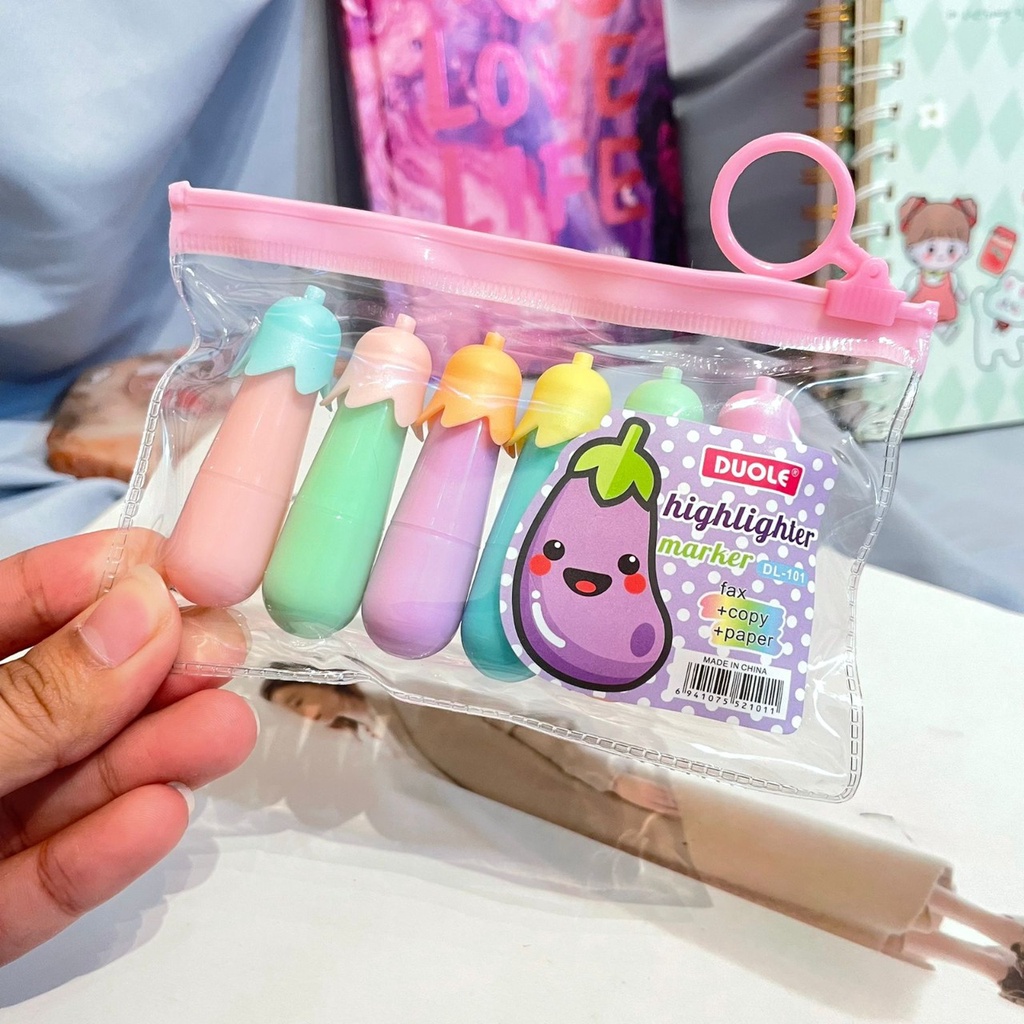 

STABILO UNIK BENTUK TERONG 1SET 6 BIJI WARNA WARNI FREE POUCH TERMURAH HIGH LIGHTER IMUT STATIONARY LUCU PERALATAN SEKOLAH DAN KANTOR BISA GROSIR COD