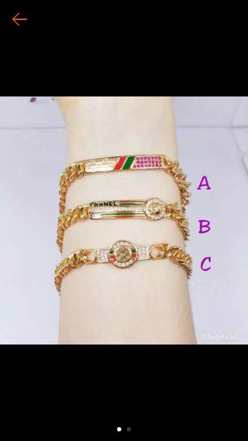 Gelang tangan rantai permata lapis mas ☆GX-06☆