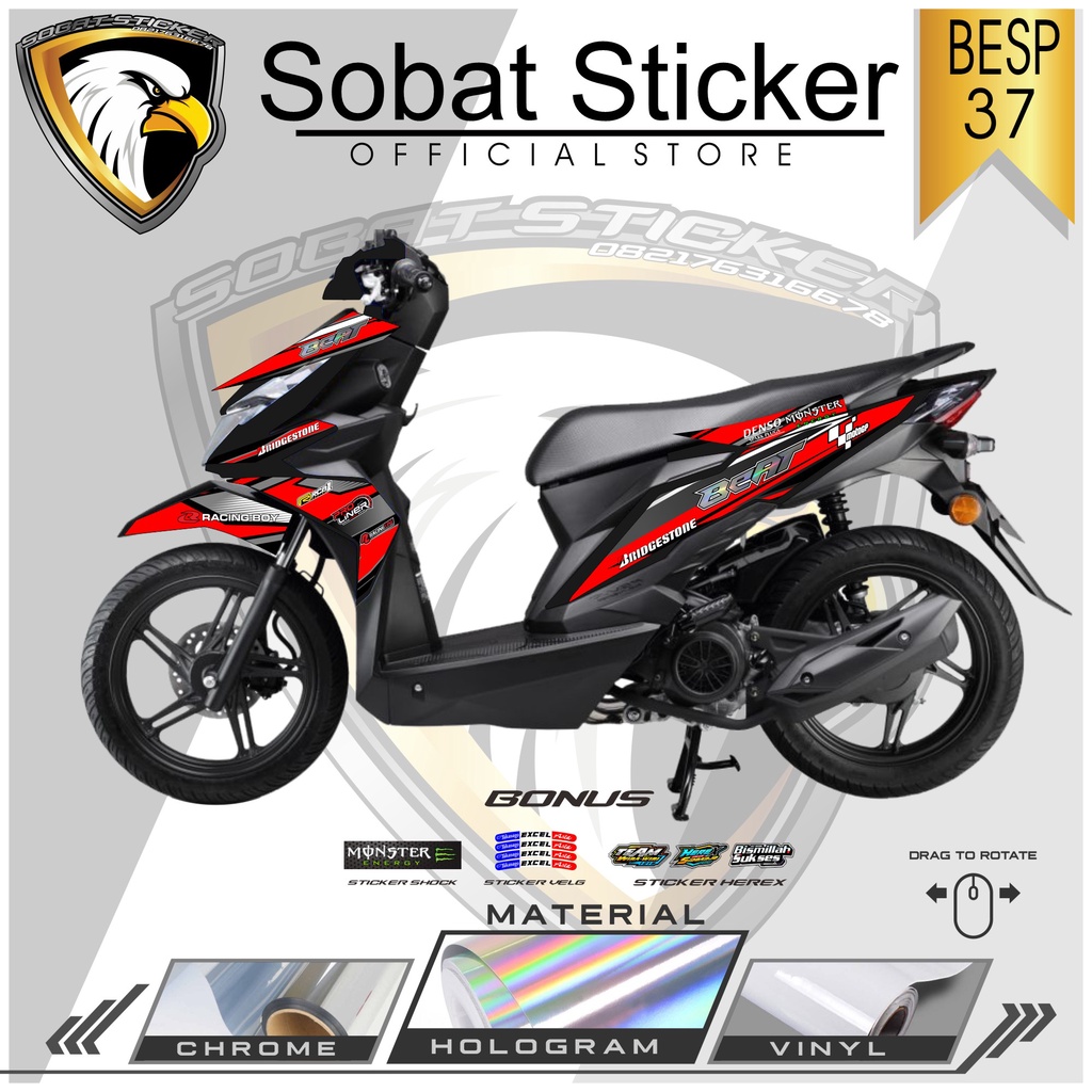 STRIPING BEAT ESP/STREET 2016-2019 - STRIPING HOLOGRAM HONDA BEAT ESP/STREET 2016-2019 RACING