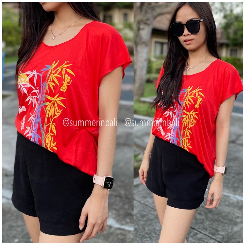 BAJU BALI ATASAN SANTAI TOP RAYON JERSEY ADEM MURAH GROSIR OLEH OLEH KHAS BALI