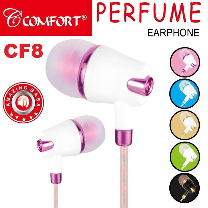 Handsfree Headset Earphone Perfume Parfum COMFORT CF8 Wangi Super Bass