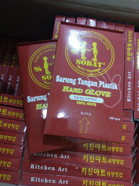 1dus/75pack/7500pcs Sarung Tangan Plastik 1dus Hand Glove Sekali Pakai Khusus Pengiriman Gosend