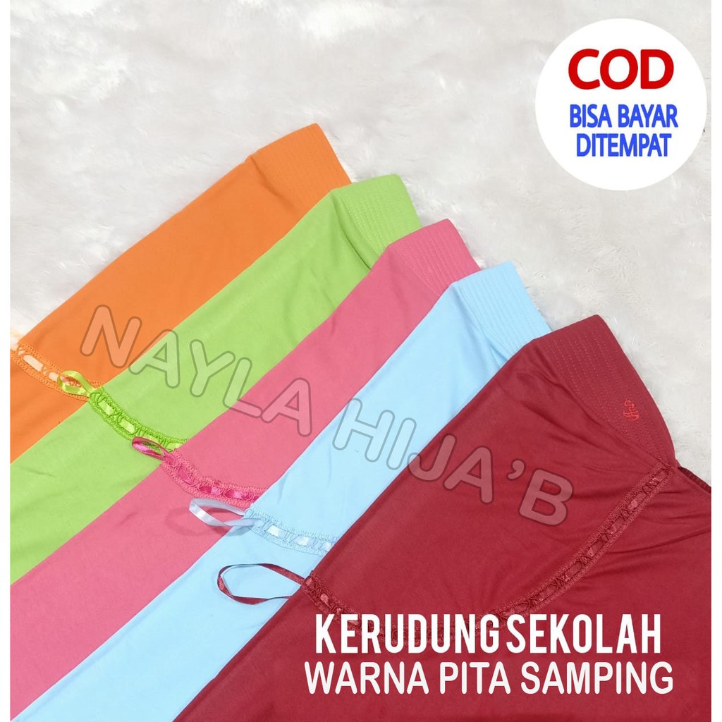 GROSIR Kerudung Sekolah Pita Samping Size L Jilbab Instan Anak Sekolah Termurah  Nayla Hijab