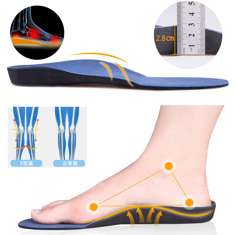 Unisex Perawatan Kaki EVA Orthotic Sports Insole Insert Shoe Pad Arch Support Heel Cushion Biru