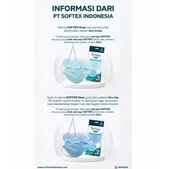 SOFTIES 3PLY DAILY MASK PREMIUM ISI 30 PCS MASKER HARIAN EARLOOP BATIK ORIGINAL SURGICAL FACE MASK