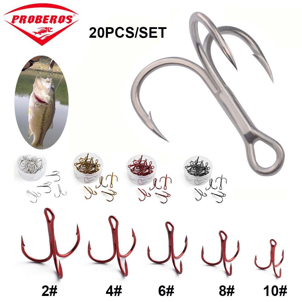 Nanas 20Pcs/Set Fishhooks Olahraga Kait Berduri Diasah Treble Jig