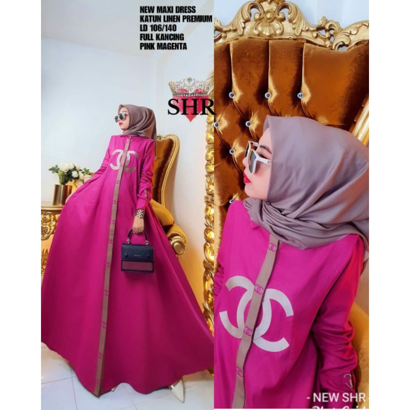 SHR BARU MAXI DRESS LINEN CL ORI 100 %
