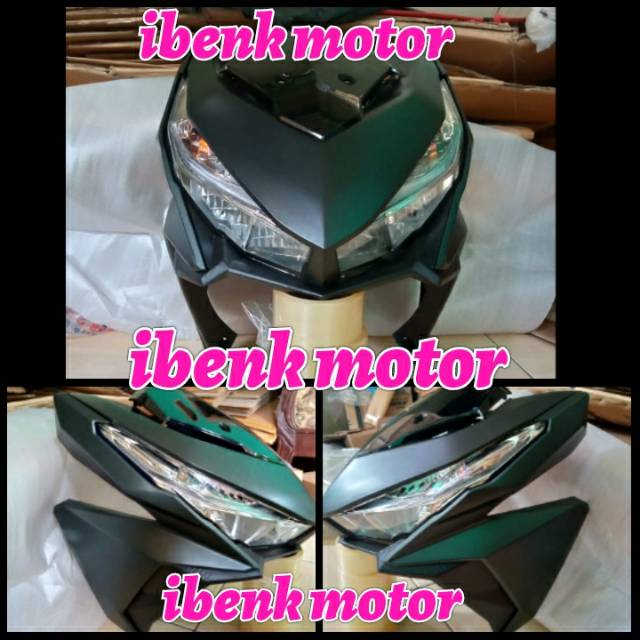 Cover Body Depan Set Lampu Reflektor Honda Vario 125 150 Led Warna Hitam Doff Shopee Indonesia